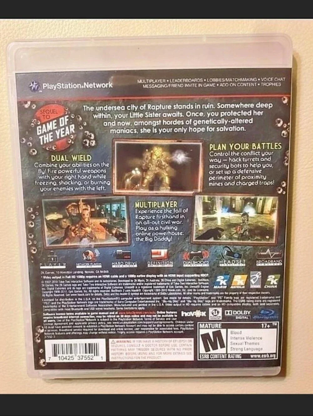 Bioshock 2 PS3 Bioshock 2 Play Station 3 Game PS3 Game Bioshock Game Series